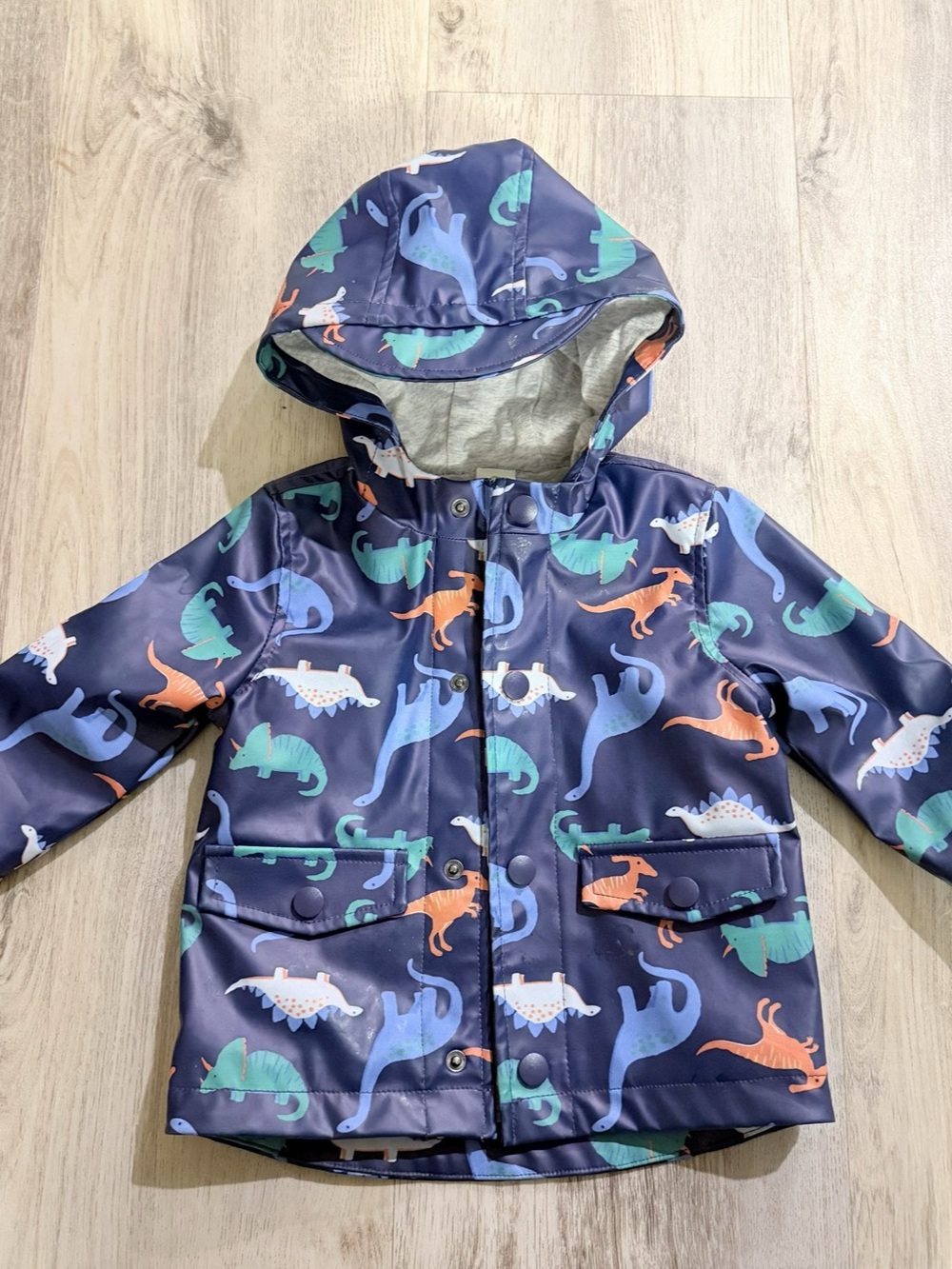 Little Me Dinosaur Rain Jacket Raincoat Blue & Green Baby 12M